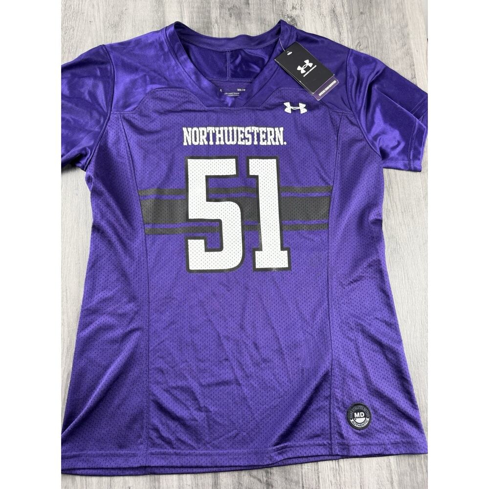 UNDER ARMOUR #51 Northwestern Wildcats Purple Football Jersey NEW medium